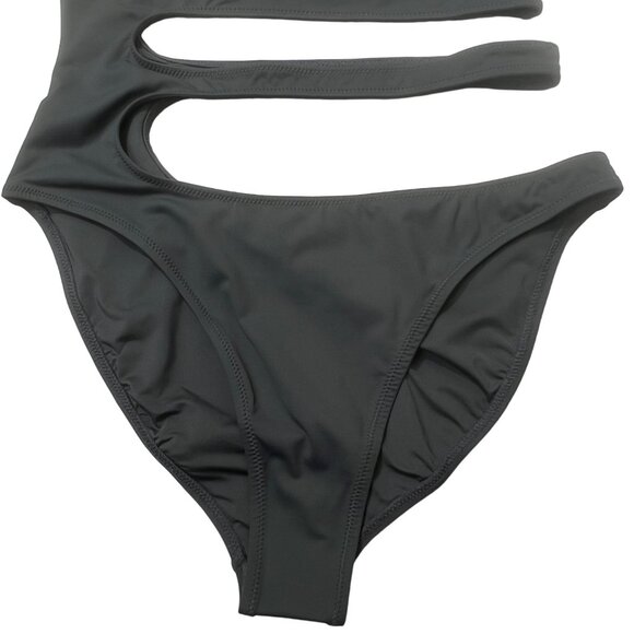 SKIMS Swim One Shoulder Monokini Gunmetal Womens Large - Picture 6 of 12